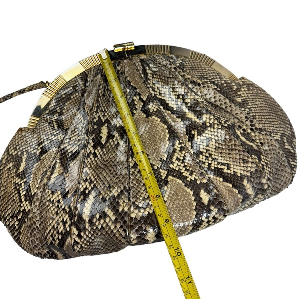 Judith Leiber Genuine Python Snakeskin Clasp Devi… - image 8